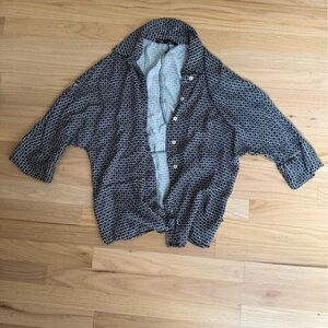 Zara printed button down top